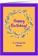 Happy Birthday For Her Floral Wreath Wildflowers Botanical Flowers card