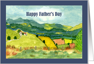 Happy Father’s Day General Farm Fields Farmland Mountain Landscape Art card