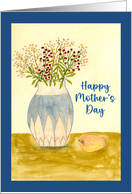 Happy Mother’s Day General Wildflowers Floral Botanical Vase Painting card