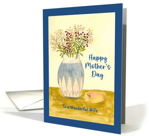 Happy Mother's Day Wife Wildflowers Floral Botanical Vase... (1907546)