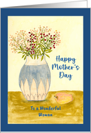 Happy Mother’s Day For Her Wildflowers Floral Botanical Vase Painting card