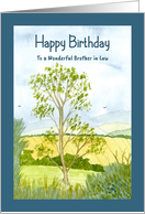 Happy Birthday Brother in Law Farmland Landscape Mountains Pastures card