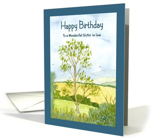 Happy Birthday Sister in Law Farmland Landscape Hills... (1908086)