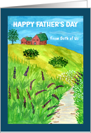 Happy Father’s Day From Couple Farmhouse Farm Creek Wildflowers Tree card