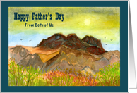Happy Father’s Day From Couple Mountain Birds Landscape Bushes Sky card