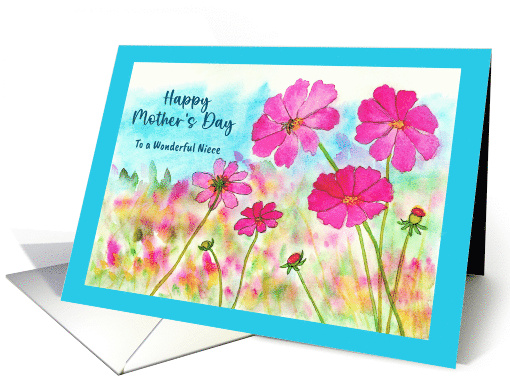 Happy Mother's Day Niece Pink Cosmos Wildflowers Bee... (1908978)