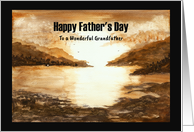 Happy Father’s Day Grandfather Mountains Ocean Beach Sky Sun Painting card