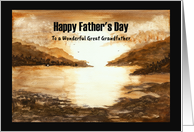 Happy Father’s Day Great Grandfather Mountains Ocean Beach Sky Sun card
