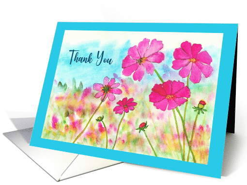 Thank You General Pink Cosmos Wildflowers Botanical Bee... (1909994)