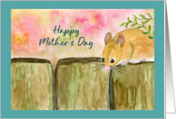 Happy Mother’s Day General Mouse Floral Fence Botanical Watercolor card