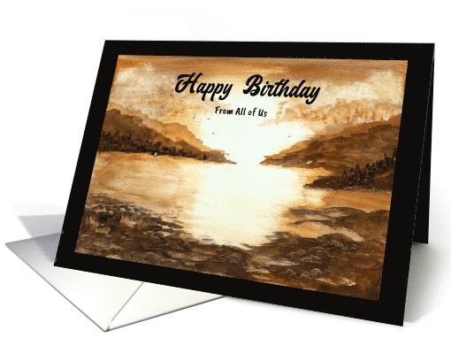Happy Birthday From Group Mountains Ocean Beach Sky Sun... (1910794)