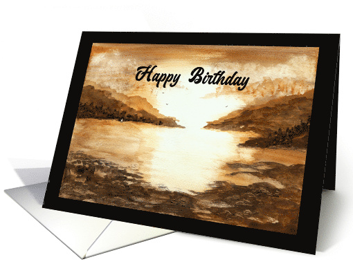 Happy Birthday General Mountains Ocean Beach Coastal Sun... (1910812)