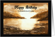 Happy Birthday Great Grandpa Mountains Ocean Beach Coastal Sun Art card