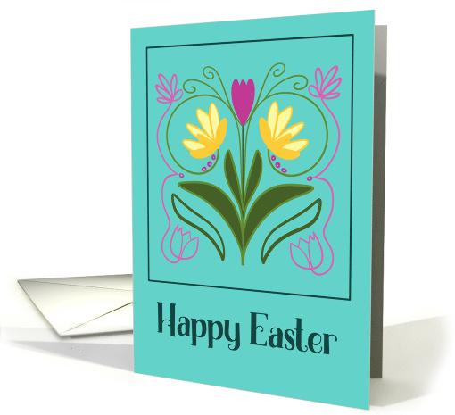 Happy Easter General Floral Botanical Flowers Pink Tulips... (1912134)