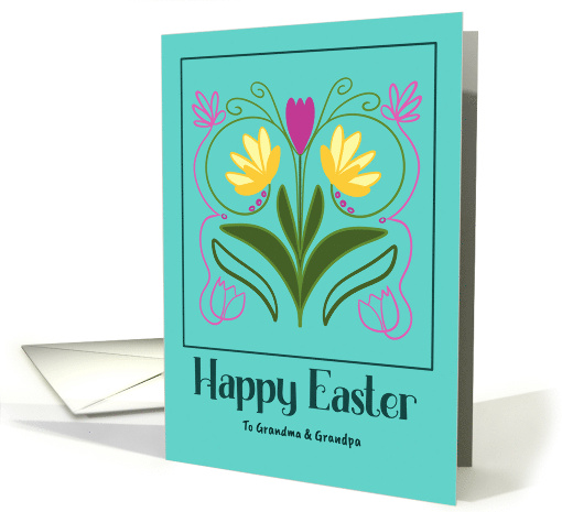 Happy Easter Grandma Grandpa Floral Botanical Flower... (1912142)