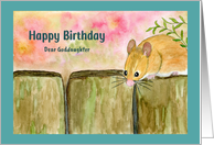 Happy Birthday Goddaughter Mouse Floral Garden Fence Botanical Art card