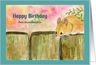 Happy Birthday Granddaughter Mouse Floral Garden Fence Botanical Art card