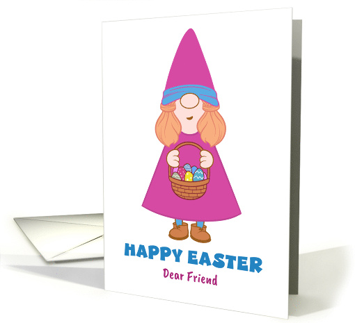 Happy Easter Friend Easter Gnome Hat Basket Eggs... (1912870)