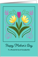 Happy Mother’s Day Great Grandmother Botanical Flowers Art Nouveau card
