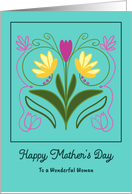 Happy Mother’s Day For Her Floral Botanical Flowers Tulips Art Nouveau card