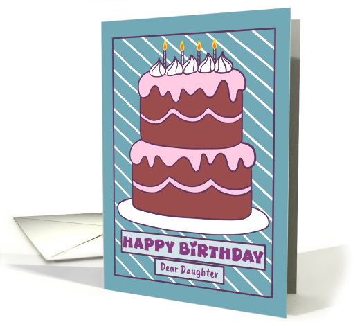 Happy Birthday Daughter Birthday Cake Candles Pink... (1913852)