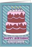 Happy Birthday Daughter in Law Birthday Cake Candles Pink Chocolate card