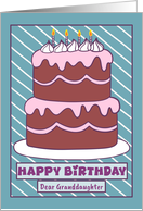 Happy Birthday Granddaughter Birthday Cake Candles Pink Chocolate card
