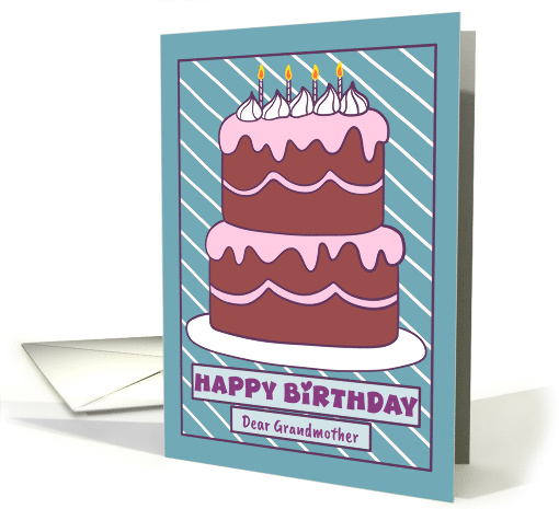 Happy Birthday Grandmother Birthday Cake Candles Pink... (1914250)