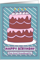 Happy Birthday Great Granddaughter Birthday Cake Candle Pink Chocolate card