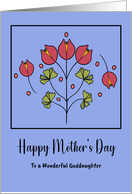 Happy Mother’s Day Goddaughter Red Flowers Floral Botanical Folk Art card