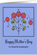 Happy Mother’s Day Granddaughter Red Flowers Floral Botanical Folk Art card