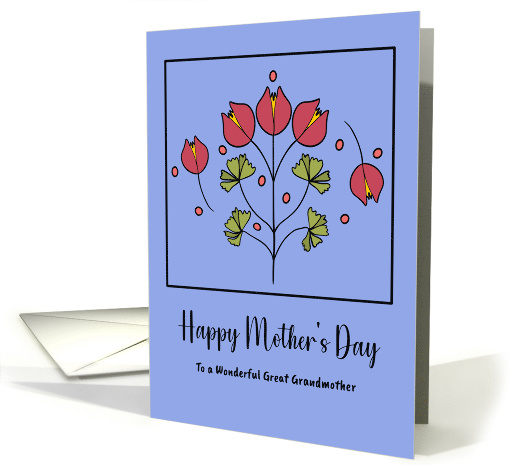 Happy Mother's Day Great Grandmother Red Flowers... (1915462)