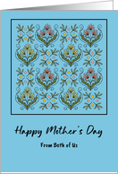 Mother’s Day From Couple Flower Floral Botanical Art Nouveau Pattern card