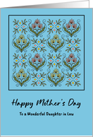 Happy Mother’s Day Daughter in Law Flower Floral Botanical Art Nouveau card