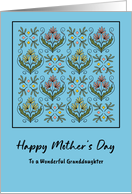 Mother’s Day Granddaughter Flower Floral Botanical Art Nouveau Pattern card