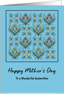Mother’s Day Godmother Flower Floral Botanical Art Nouveau Pattern card