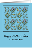 Happy Mother’s Day Mother Flowers Floral Botanical Art Nouveau Pattern card