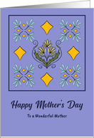 Happy Mother’s Day Mother Flowers Floral Botanical Art Nouveau Pattern card