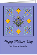Happy Mother’s Day Stepmother Flowers Floral Botanical Art Nouveau card