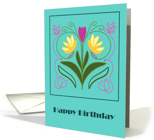 Happy Birthday General Floral Botanical Flower Pink... (1916776)