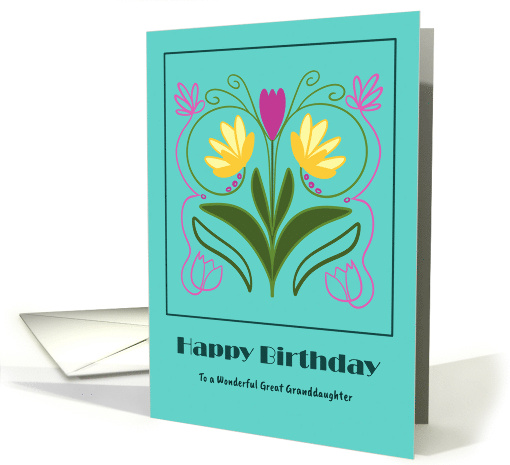 Happy Birthday Great Granddaughter Floral Botanical... (1916786)
