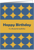 Happy Birthday Godfather Diamonds Geometric Shapes Gold Retro Pattern card