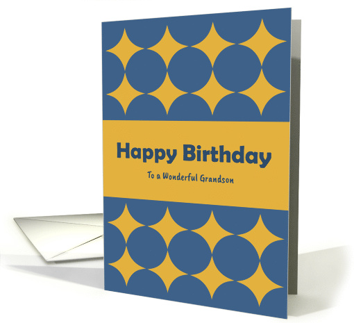 Happy Birthday Grandson Diamonds Geometric Shapes Gold... (1917828)