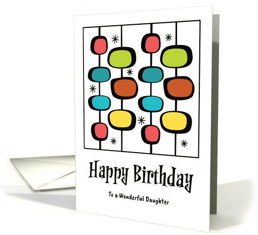 Happy Birthday Daughter Mid Century Modern Retro Vintage... (1918148)