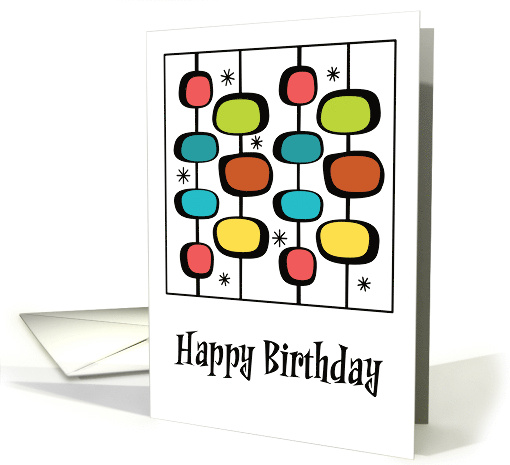 Happy Birthday General Mid Century Modern Retro Vintage... (1918156)