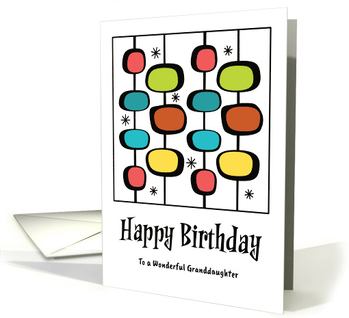 Happy Birthday Granddaughter Mid Century Retro Vintage... (1918266)