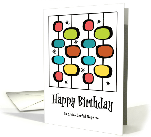 Happy Birthday Nephew Mid Century Modern Retro Vintage... (1918272)