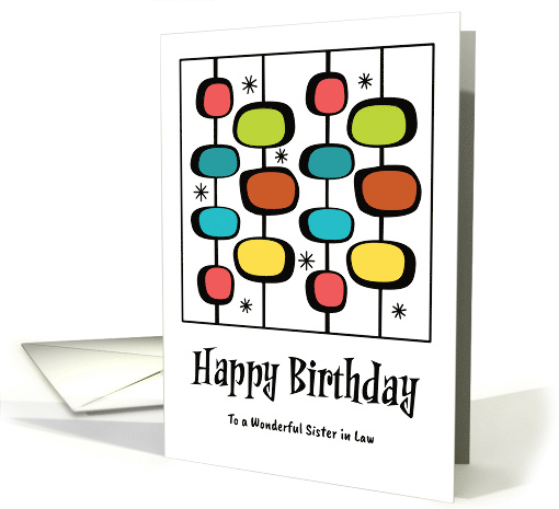 Happy Birthday Sister in Law Mid Century Retro Vintage... (1918290)