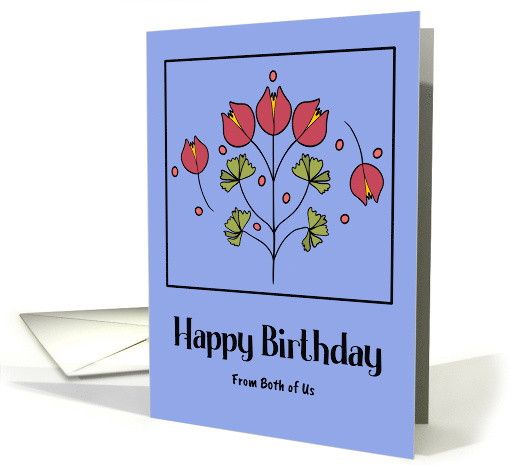 Happy Birthday From Couple Red Flower Floral Botanical... (1918374)