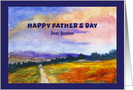 Happy Father’s Day Brother Landscape Man Dog Mountains Painting Art card